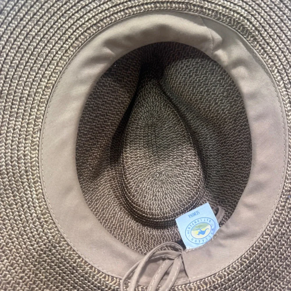 Wallaroo Hat Company Sedona Brown Straw Fedora Sun Hat Adjustable Packable
